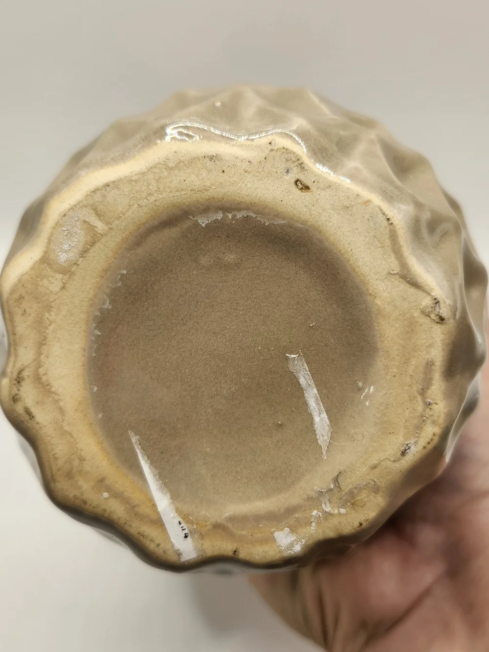West Elm Sculpted Ceramic Vase in Beige Taupe